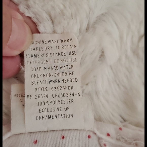 VINTAGE HOLLY HOBBIE long sleeve lace neck nightgown Lrg - Picture 6 of 11